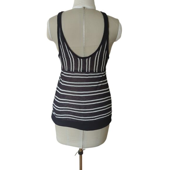T by Alexander Wang Striped Linen Scoop  Tank Top - Picture 4 of 10